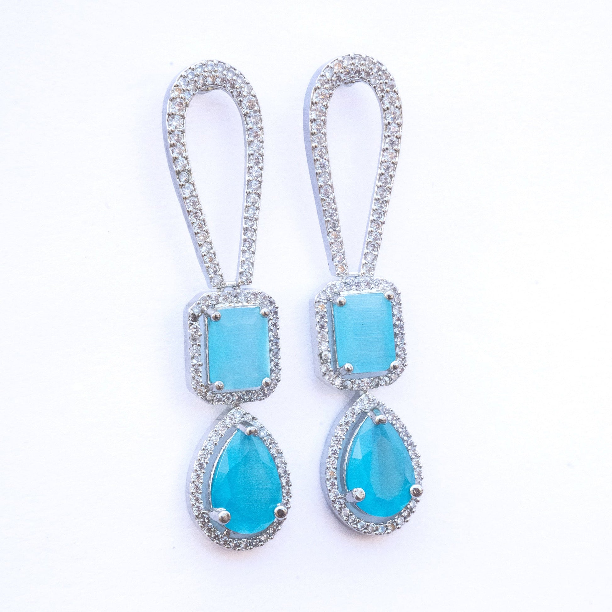 Necklace - CZ Glorious Rhodium Necklace - Opal Touch