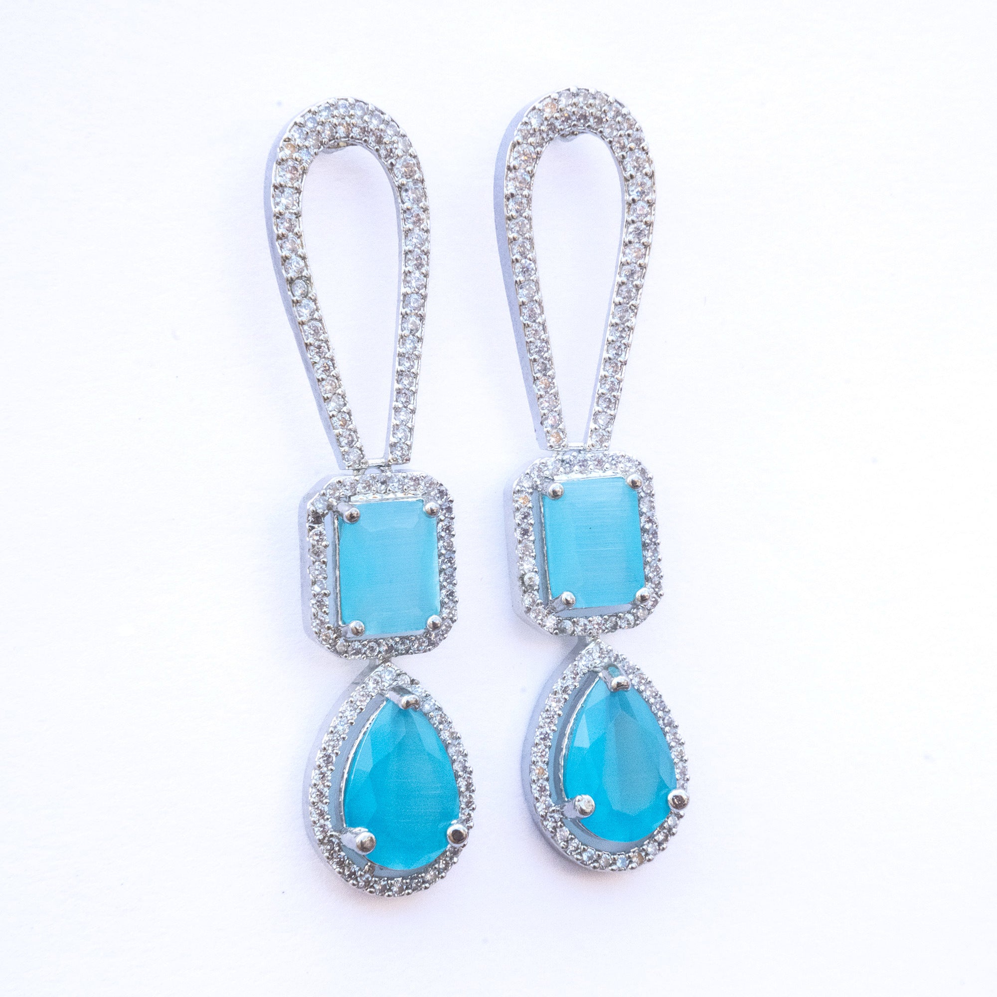 Necklace - CZ Glorious Rhodium Necklace - Opal Touch