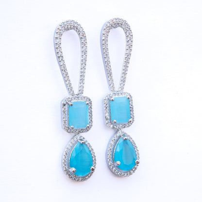 Necklace - CZ Glorious Rhodium Necklace - Opal Touch