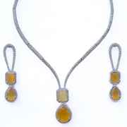 Necklace - CZ Glorious Rhodium Necklace - Opal Touch