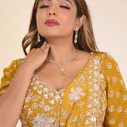 Necklace - CZ Glorious Rhodium Necklace - Opal Touch