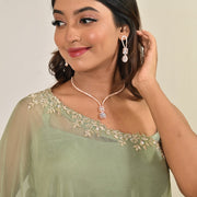 Necklace - CZ Glorious Rose Gold Necklace - Opal Touch