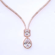 Necklace - CZ Glorious Rose Gold Necklace - Opal Touch