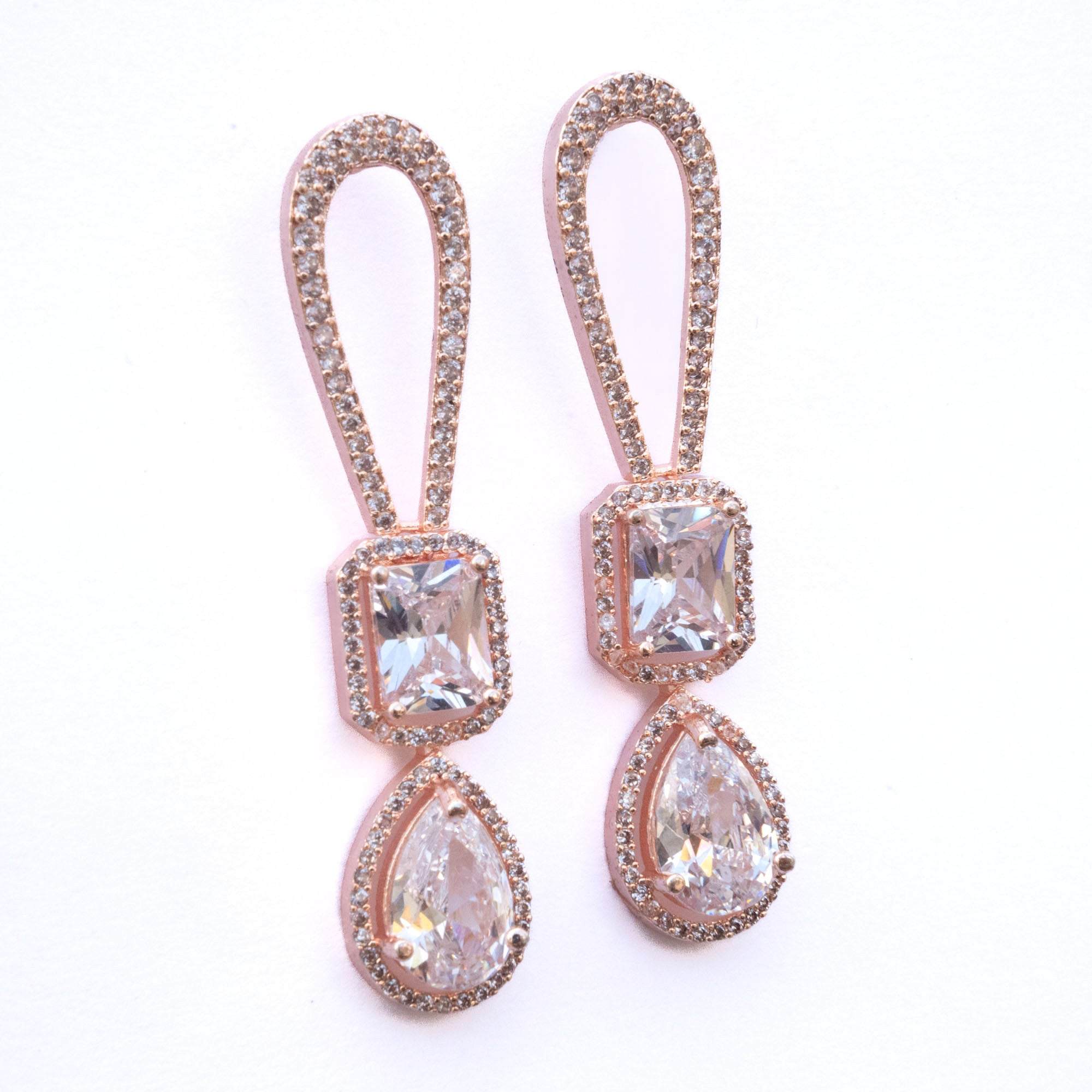 Necklace - CZ Glorious Rose Gold Necklace - Opal Touch