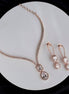 Necklace - CZ Glorious Rose Gold Necklace - Opal Touch