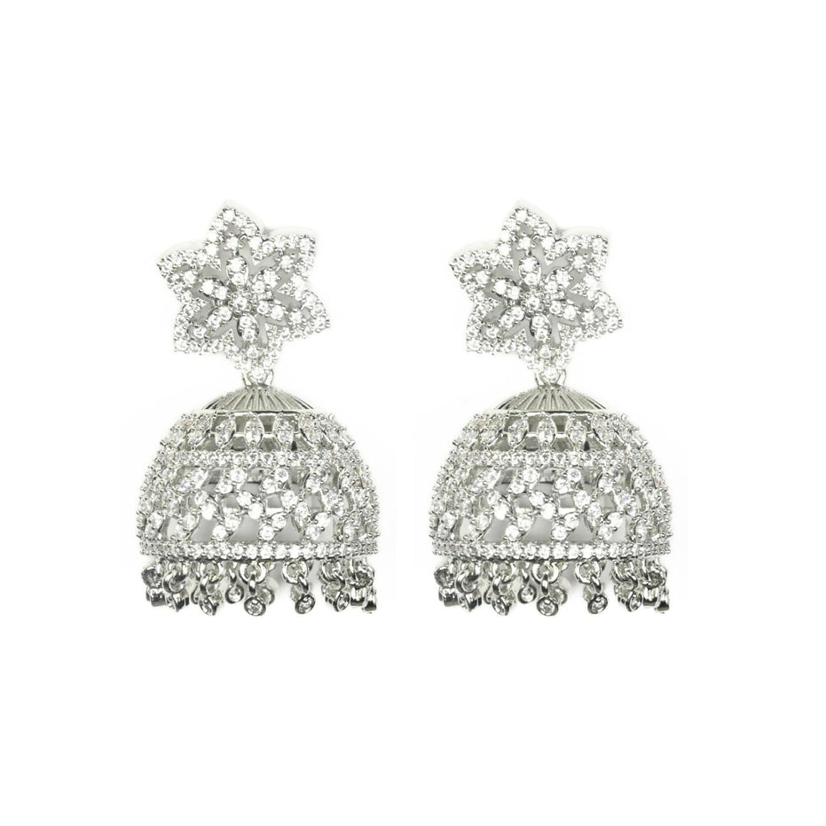 Jhumka - CZ Star Rhodium Jhumka - Opal Touch