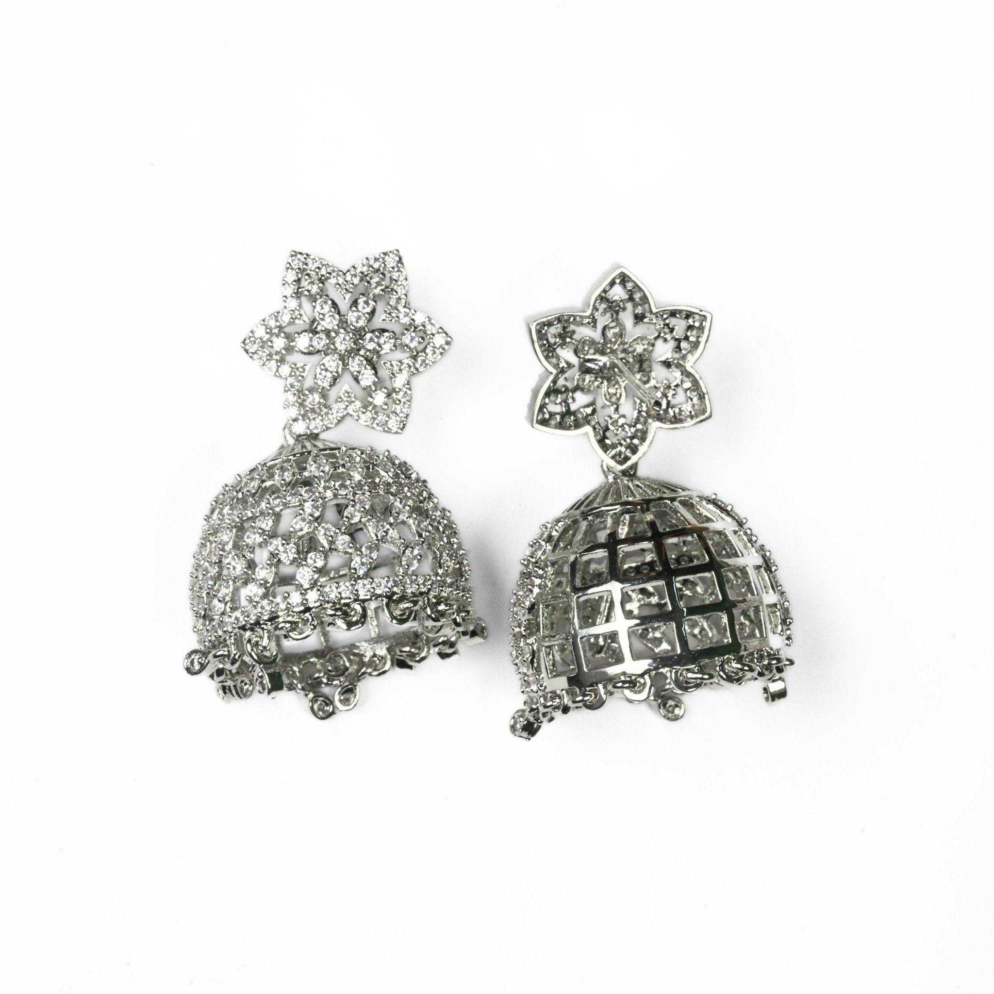 Jhumka - CZ Star Rhodium Jhumka - Opal Touch