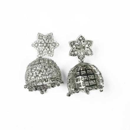 Jhumka - CZ Star Rhodium Jhumka - Opal Touch