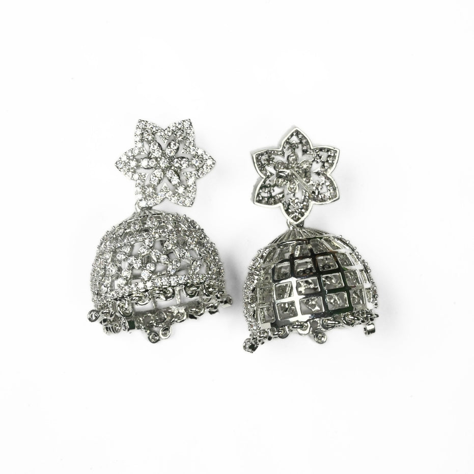 Jhumka - CZ Star Rhodium Jhumka - Opal Touch