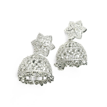 Jhumka - CZ Star Rhodium Jhumka - Opal Touch