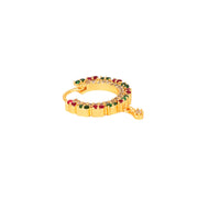 Opal Touch - CZ Studded Leaf Nose Pin - Nose pin