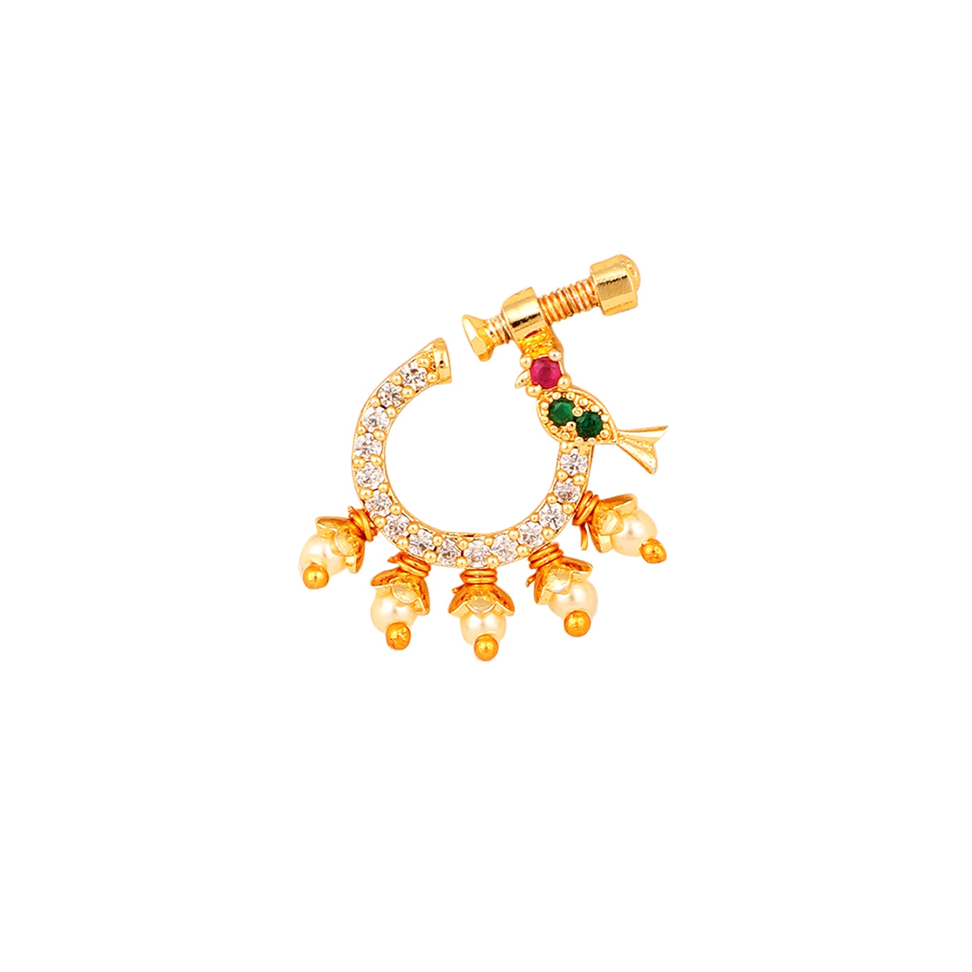 Opal Touch - CZ Studded Nose Pin - Nose pin