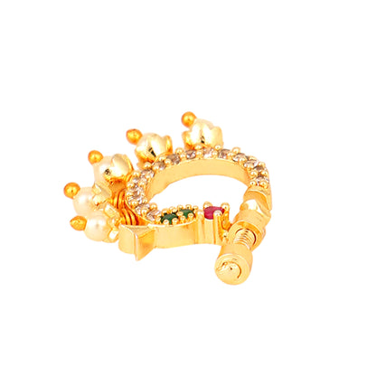 Opal Touch - CZ Studded Nose Pin - Nose pin