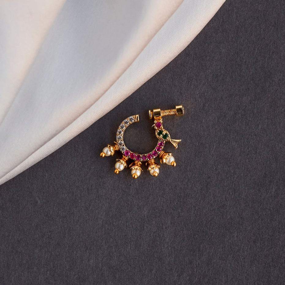Opal Touch - CZ Studded Nose Pin - Nose pin