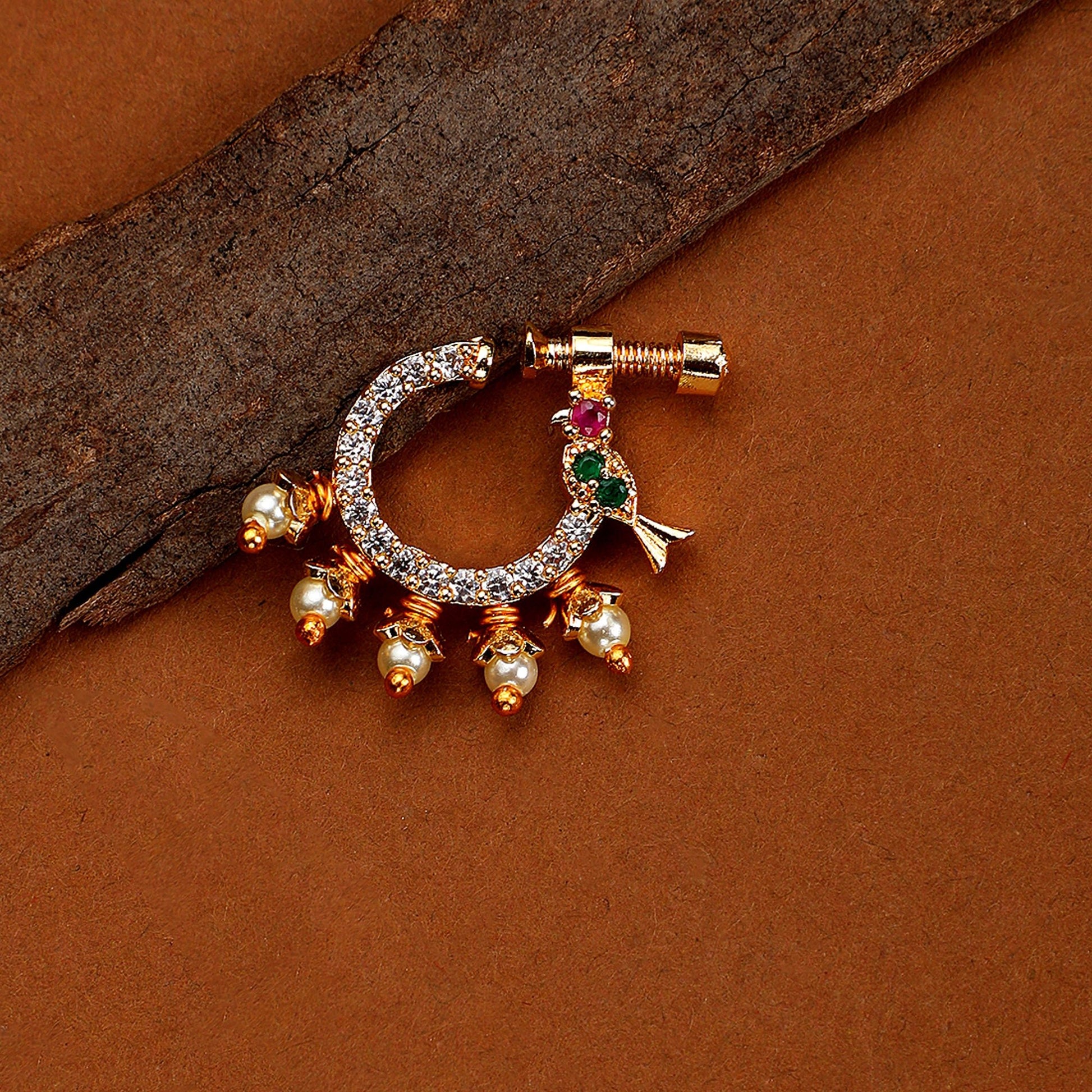 Opal Touch - CZ Studded Nose Pin - Nose pin