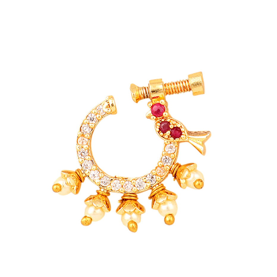 Opal Touch - CZ Studded Nose Pin - Nose pin