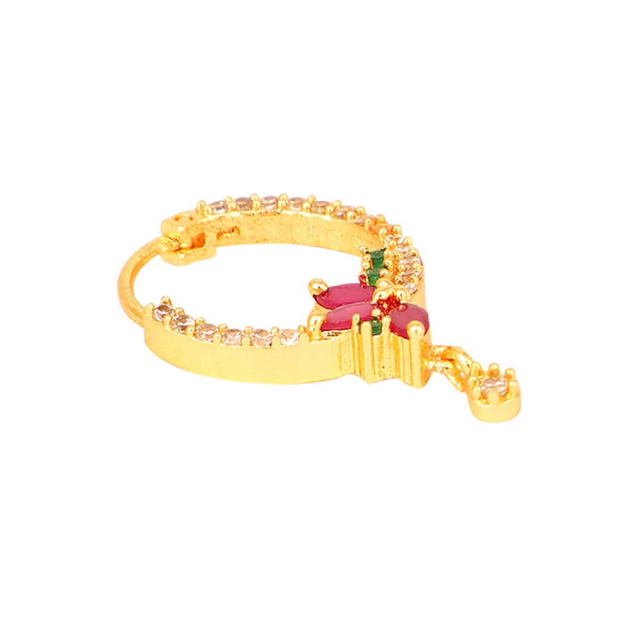 Opal Touch - CZ Triple Tone Nose Pin - Nose pin