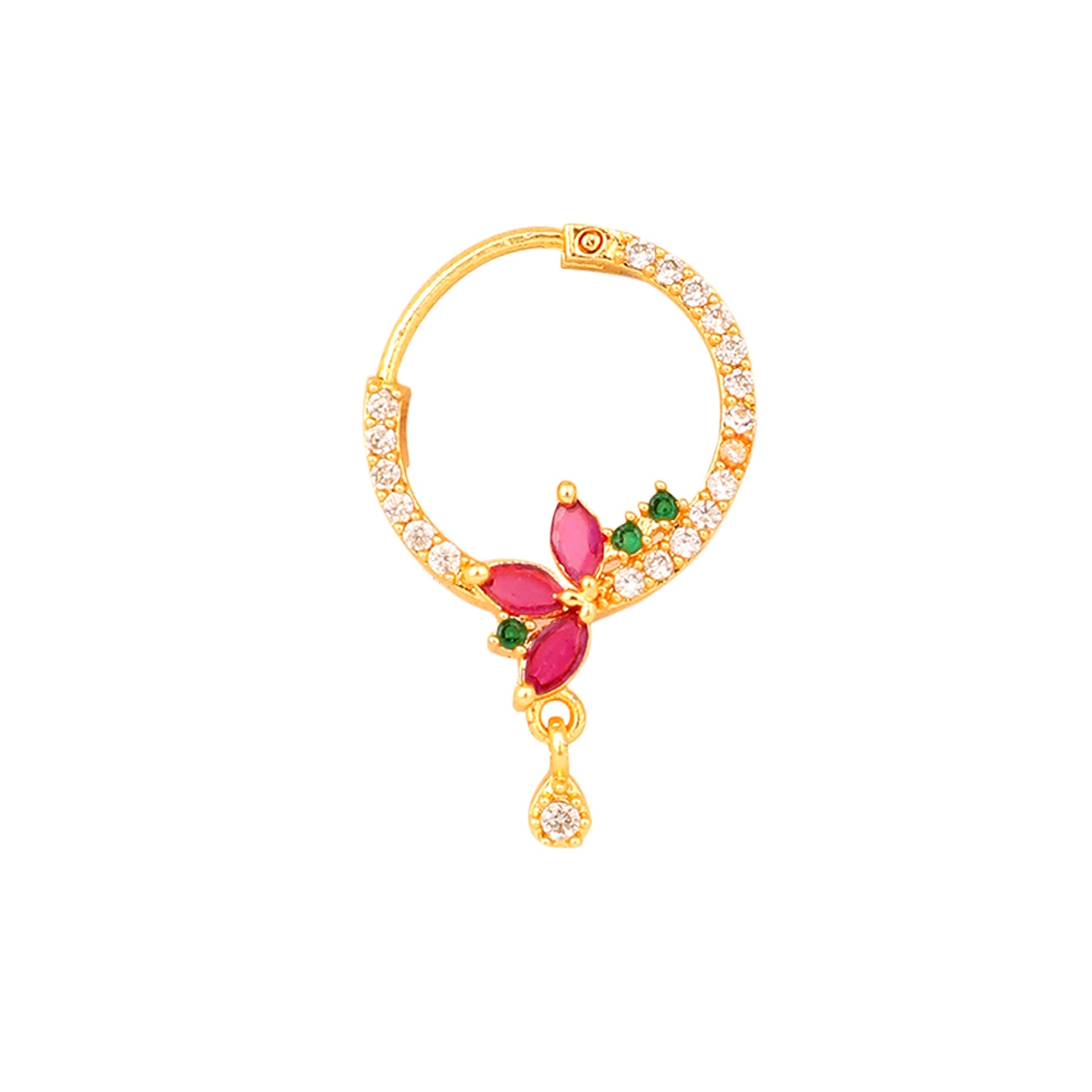 Opal Touch - CZ Triple Tone Nose Pin - Nose pin