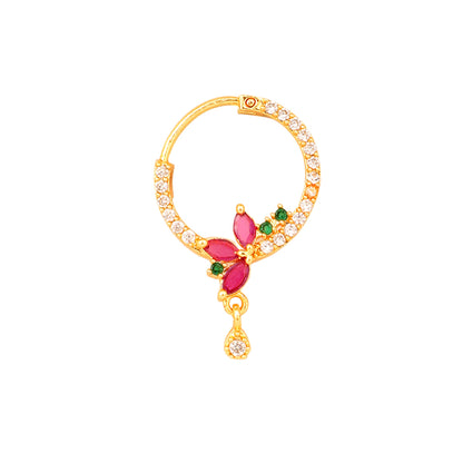 Opal Touch - CZ Triple Tone Nose Pin - Nose pin