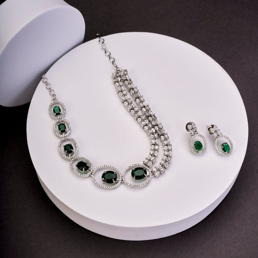 Necklace - Daisy Royale Rhodium Necklace - Opal Touch