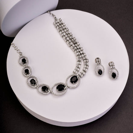Necklace - Daisy Royale Rhodium Necklace - Opal Touch