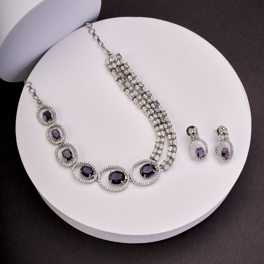 Necklace - Daisy Royale Rhodium Necklace - Opal Touch