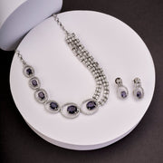 Necklace - Daisy Royale Rhodium Necklace - Opal Touch