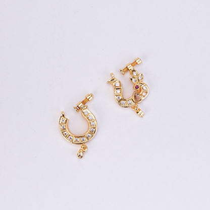 Nose Pin - Dazzling Bird - Shaped Gold Plated Combo Nose Pin - Opal Touch