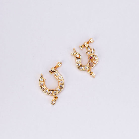 Nose Pin - Dazzling Bird - Shaped Gold Plated Combo Nose Pin - Opal Touch