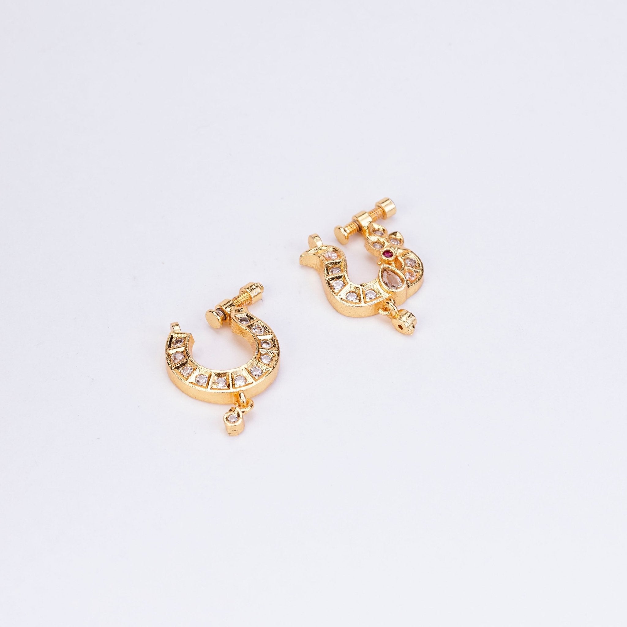Nose Pin - Dazzling Bird - Shaped Gold Plated Combo Nose Pin - Opal Touch