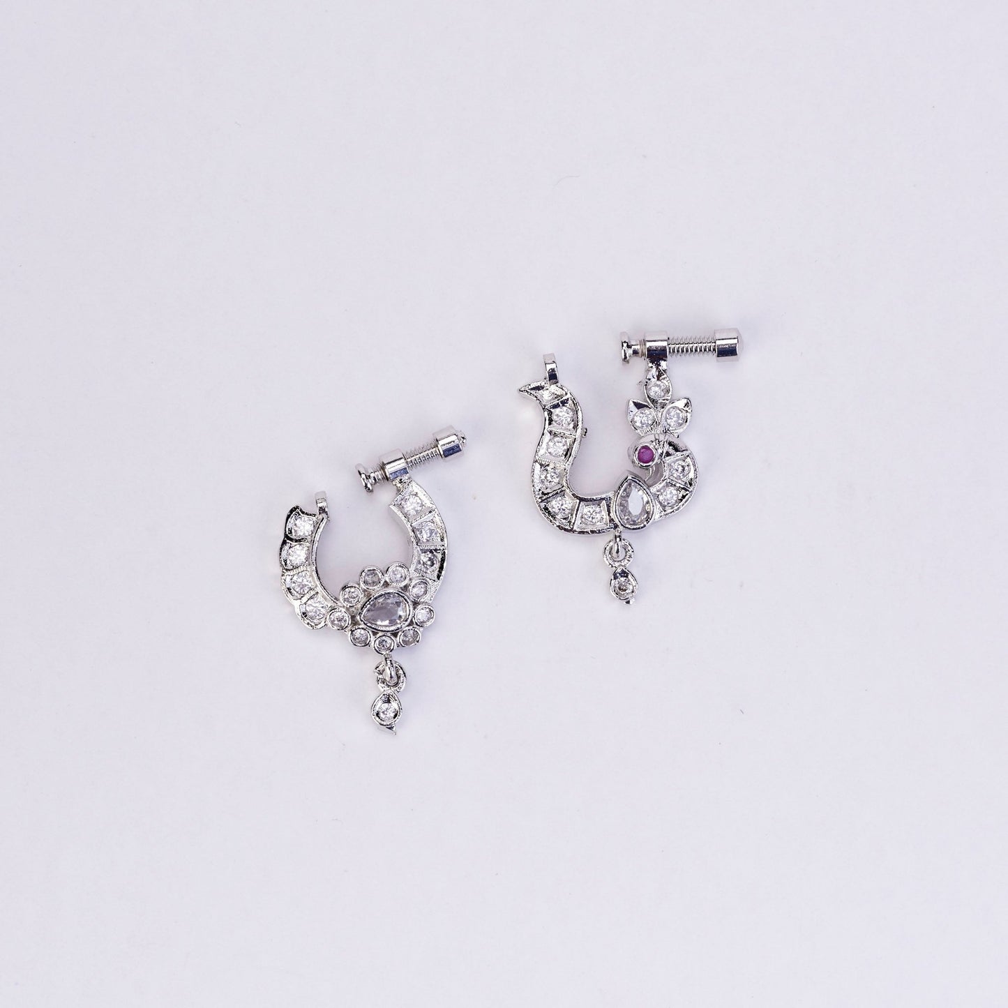Nose Pin - Dazzling Bird - Shaped Rhodium Plated Combo Nose Pin - Opal Touch