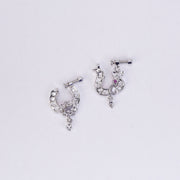 Nose Pin - Dazzling Bird - Shaped Rhodium Plated Combo Nose Pin - Opal Touch