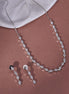 Necklace - Dazzling Glacier Rhodium Plated Necklace Set - Opal Touch