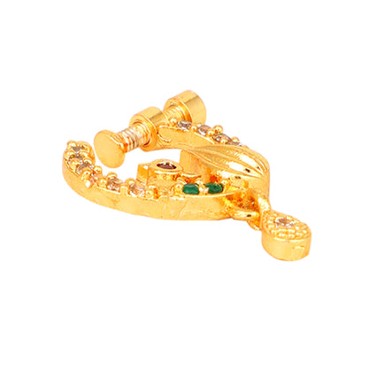 Opal Touch - Dazzling Peacock CZ Nose Pin - Nose pin