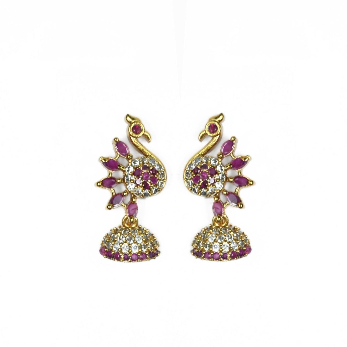 Necklace - Dazzling Peacock Gold Plated Necklace Set - Opal Touch