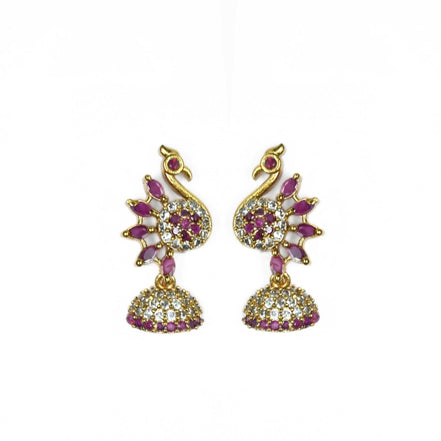 Necklace - Dazzling Peacock Gold Plated Necklace Set - Opal Touch