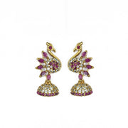Necklace - Dazzling Peacock Gold Plated Necklace Set - Opal Touch