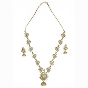 Necklace - Dazzling Peacock Matte Black Plated Necklace Set - Opal Touch