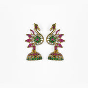 Necklace - Dazzling Peacock Matte Black Plated Necklace Set - Opal Touch