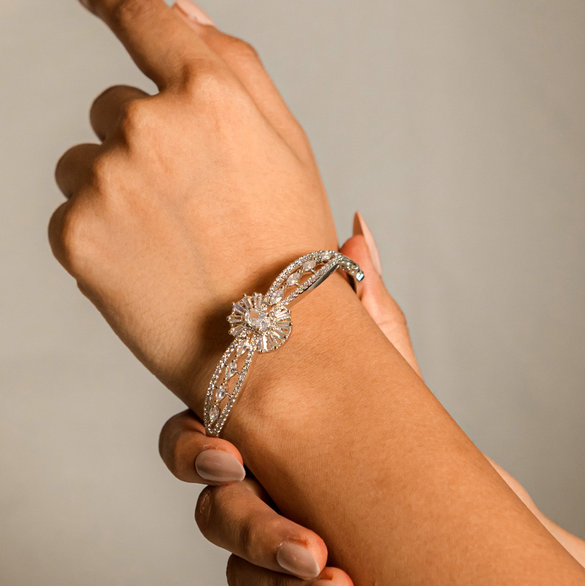 Opal Touch - Dazzling White Rhodium Bracelet - Bracelets