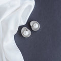 Studs - Delicate Moti White Rhodium Studs - Opal Touch