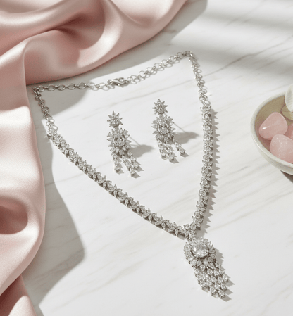 Delicate Rhodium Necklace - Opal Touch