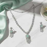 Delicate Rhodium Necklace - Opal Touch
