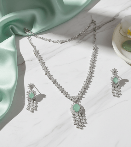 Delicate Rhodium Necklace - Opal Touch