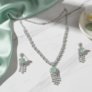 Delicate Rhodium Necklace - Opal Touch