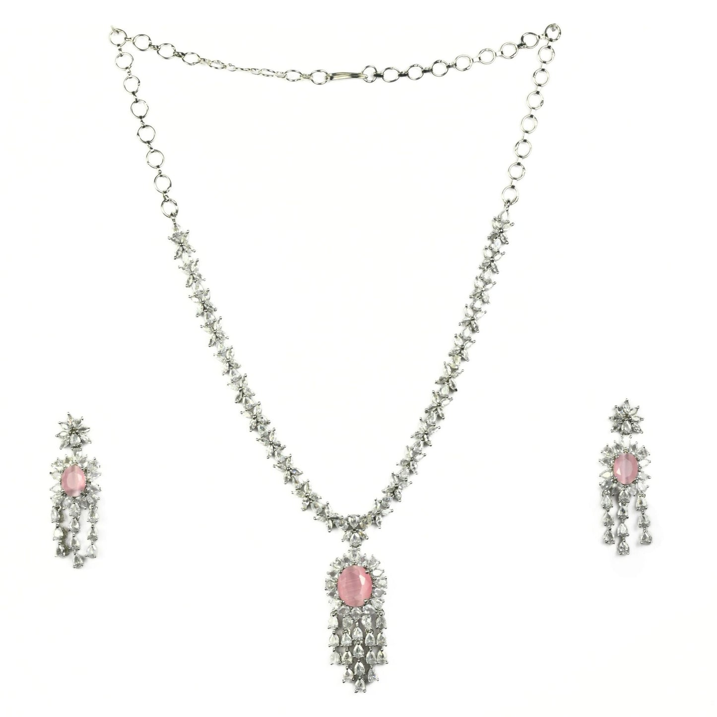 Delicate Rhodium Necklace - Opal Touch