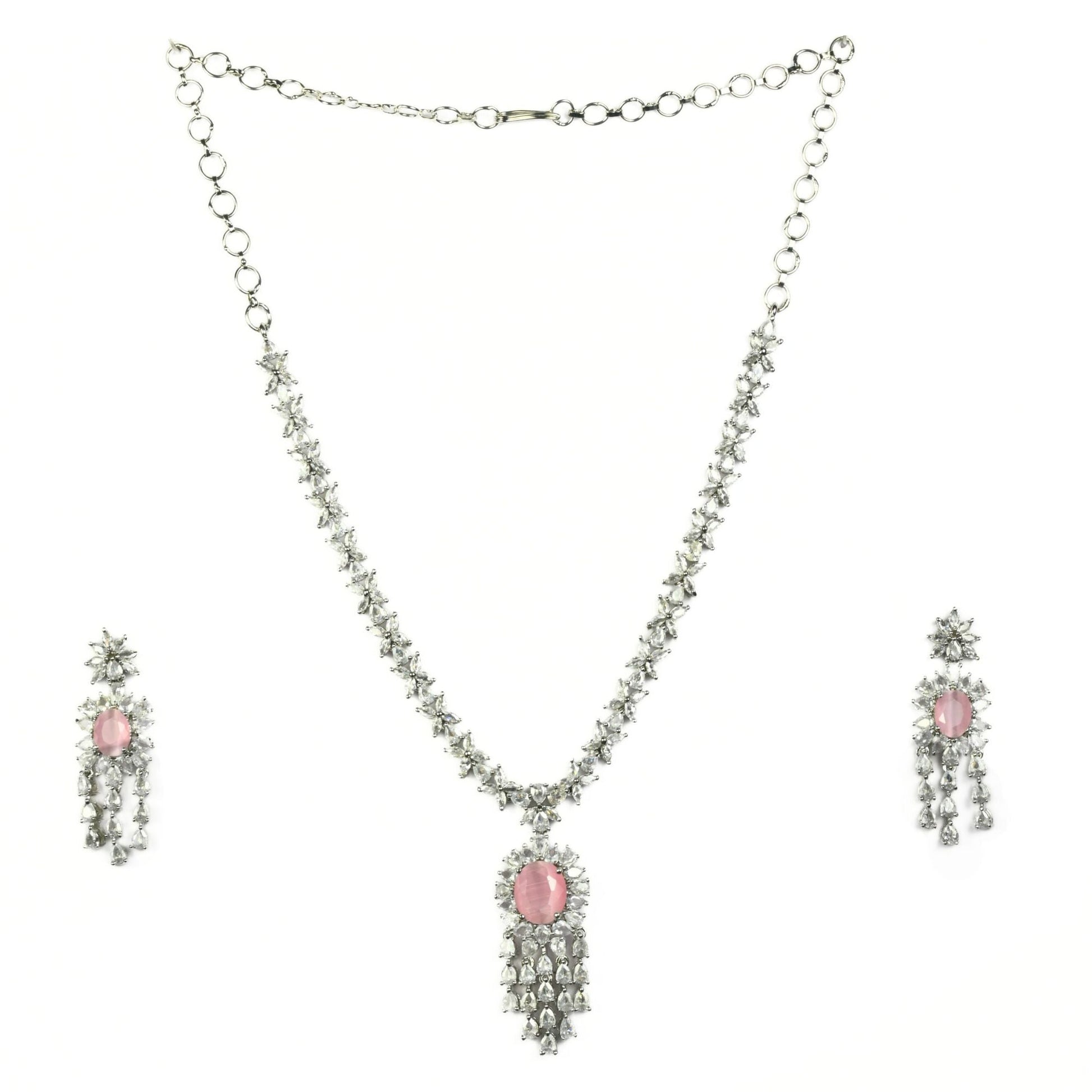 Delicate Rhodium Necklace - Opal Touch