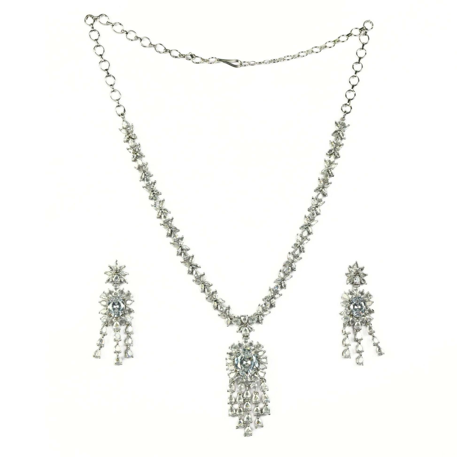Delicate Rhodium Necklace - Opal Touch