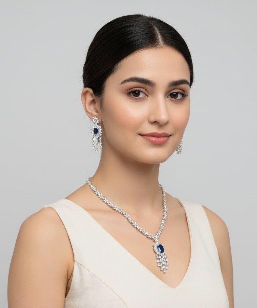 Delicate Rhodium Necklace - Opal Touch