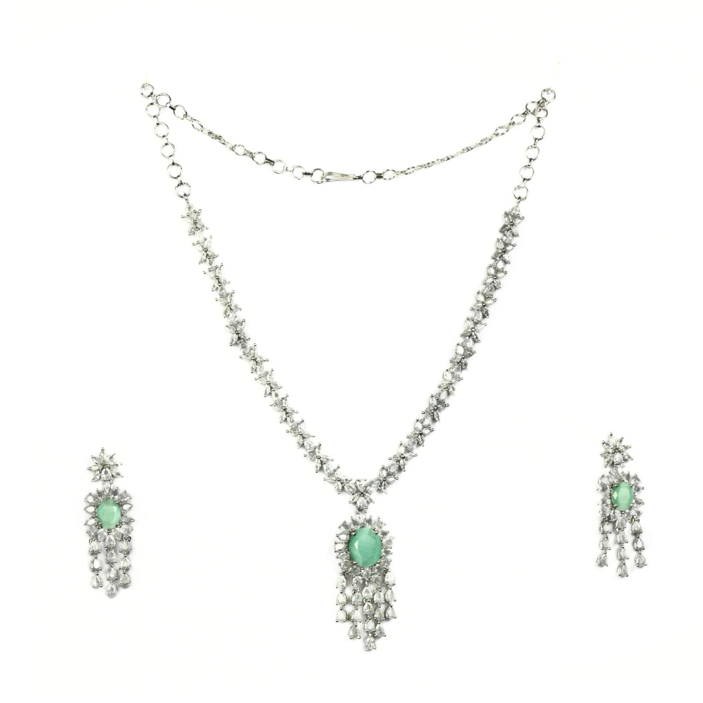 Delicate Rhodium Necklace - Opal Touch